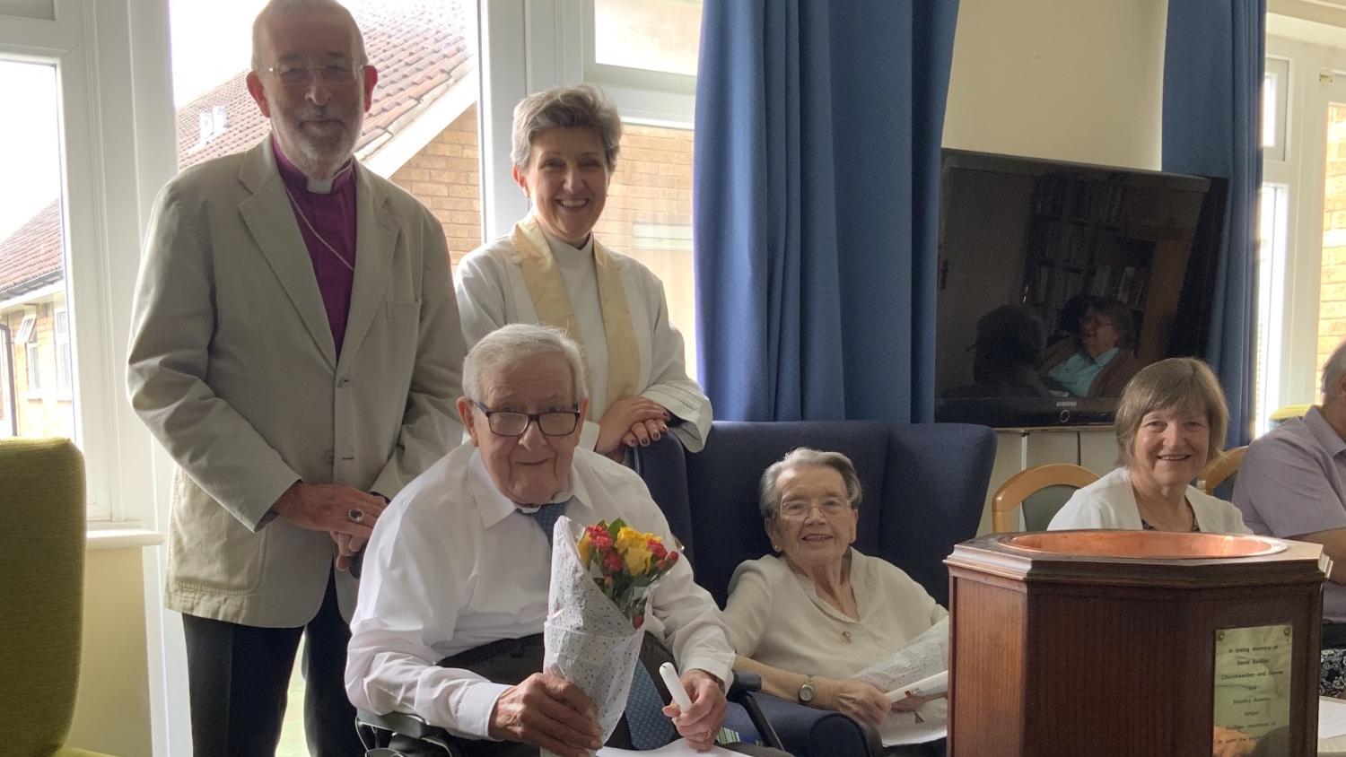 Ermine House care home organised a church confirmation for residents June and Gordon