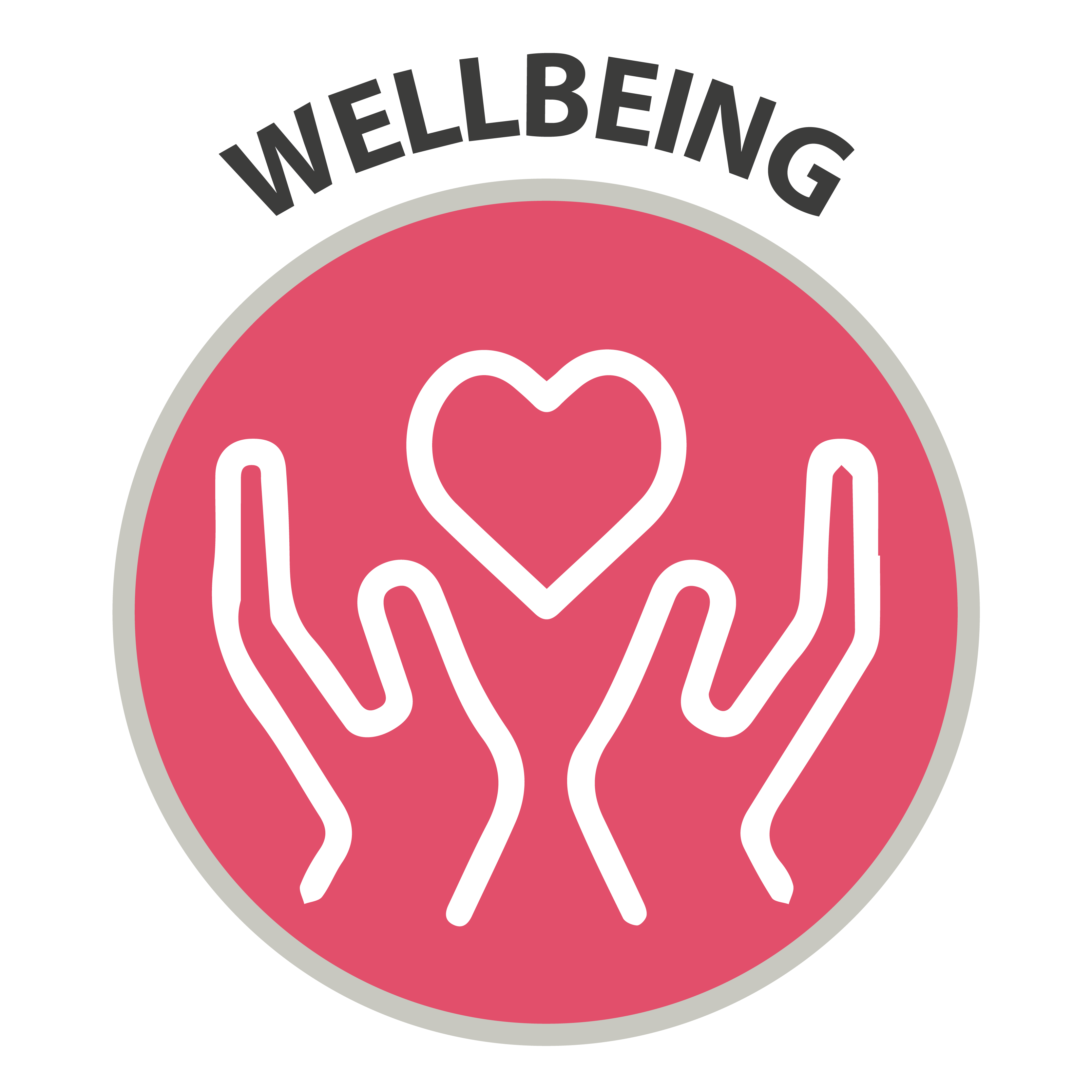 Wellbeing - icon of open hands and heart symbol