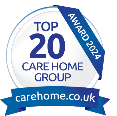 carehome.co.uk top 20 group award badge