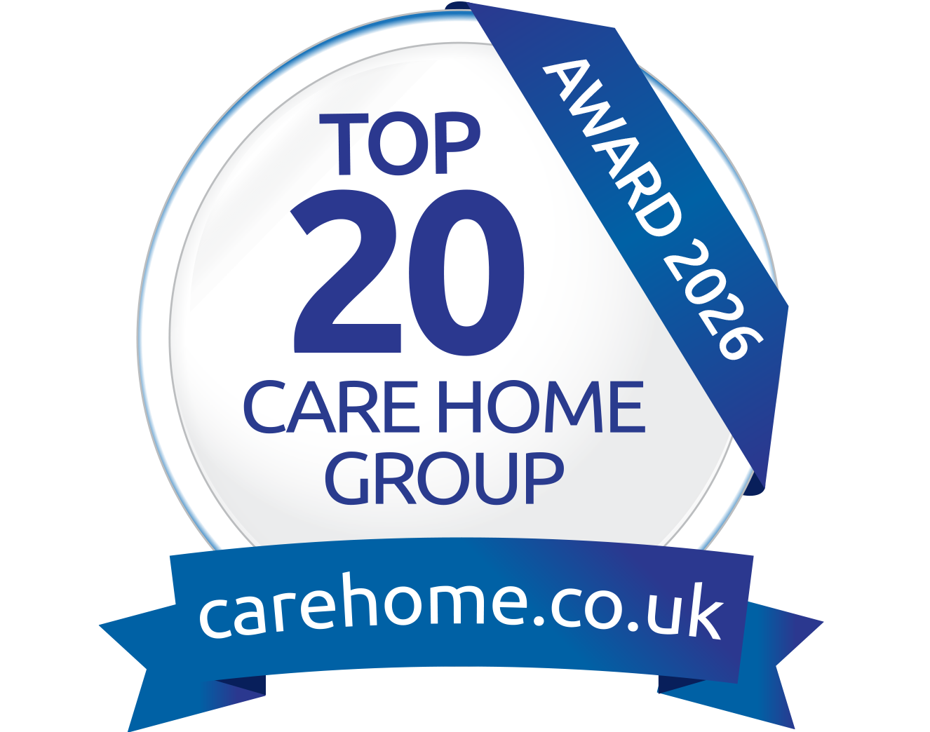 carehome.co.uk top 20 group award badge