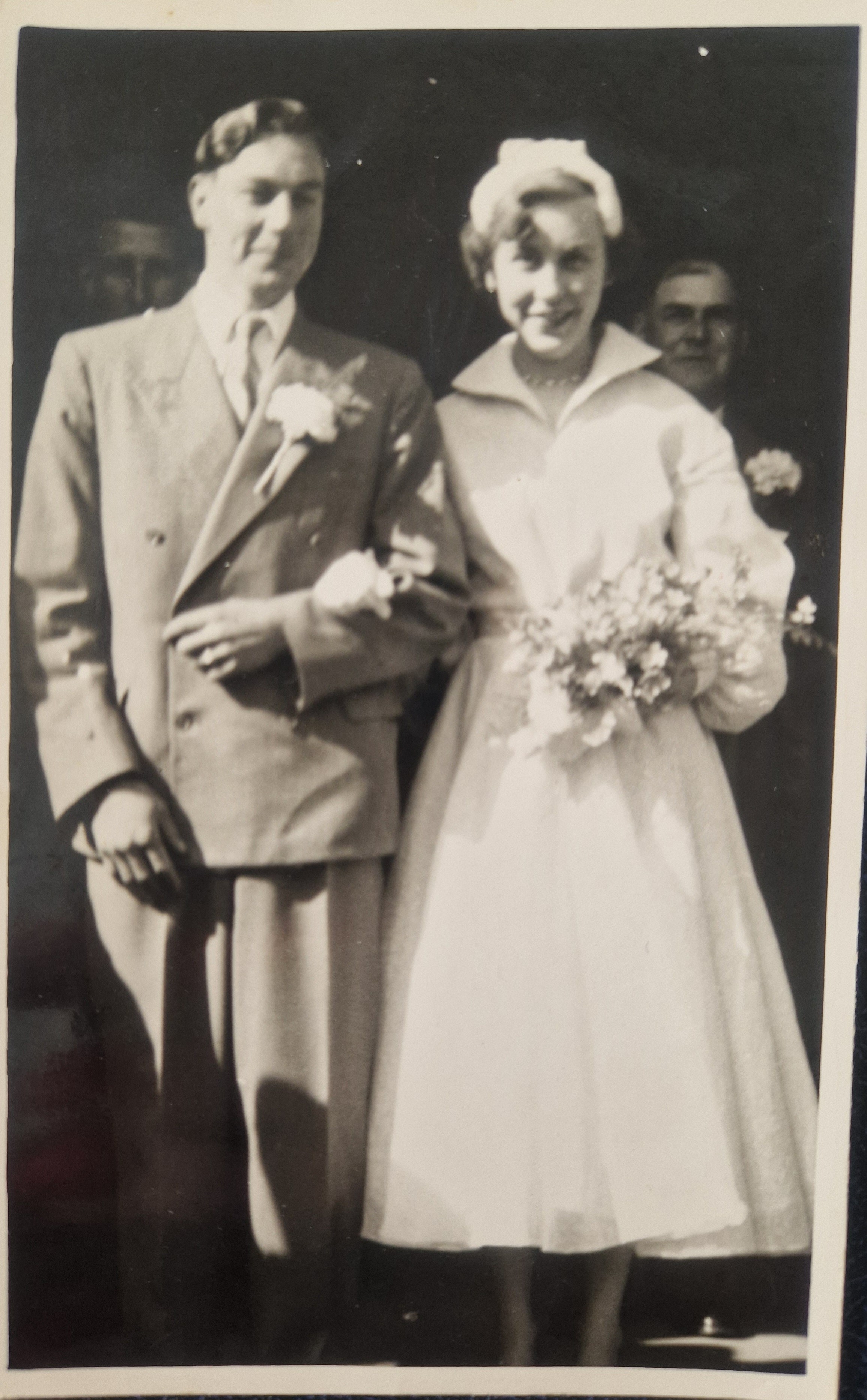 Arthur and Ruth on their wedding day in April 1955