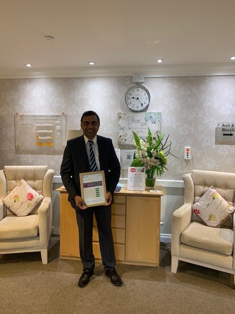 Gence proudly displaying the 'Good' CQC rating for Chestnut Court