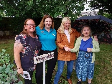 Staff and residents in the home