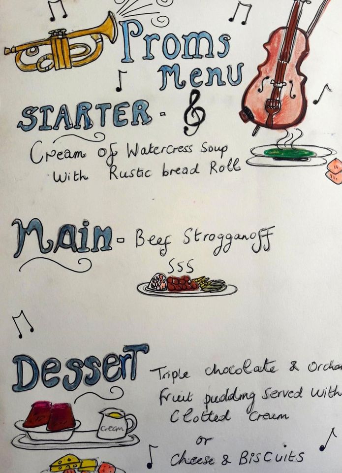 Last night of the Proms menu