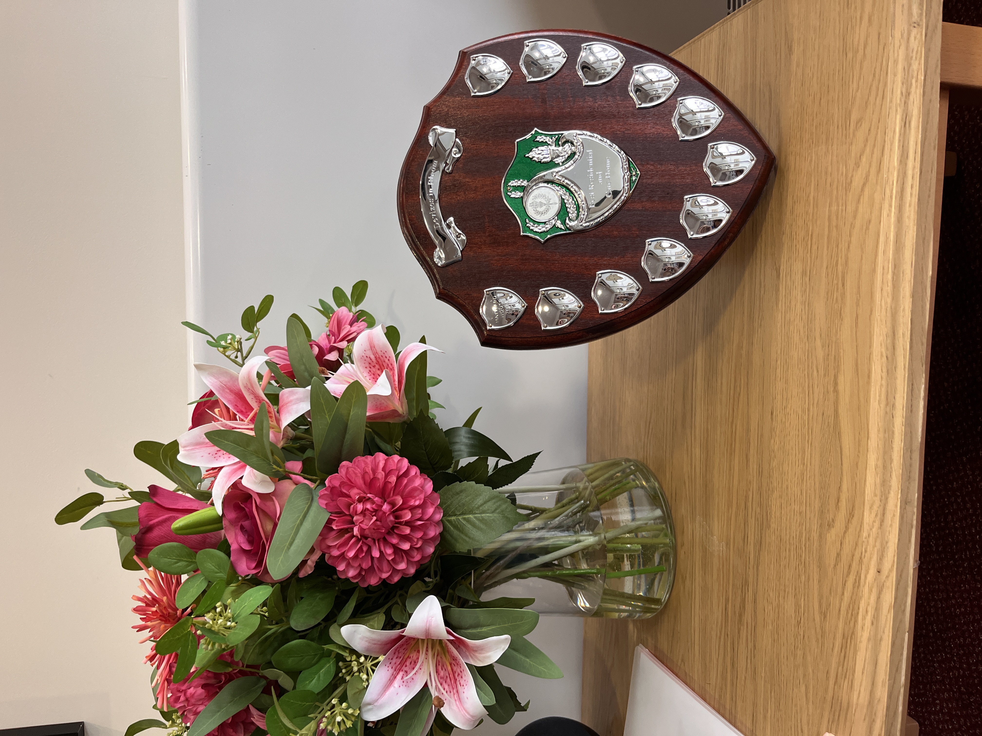 Trophy on display at the home