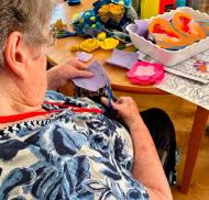 Edwardstow Court residents creating handcrafted flowers