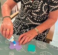 Edwardstow Court residents creating handcrafted flowers