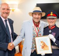 His Majesty’s Lord-Lieutenant of Buckinghamshire, Countess Howe, Dan Hayes and resident Clive Hamblet