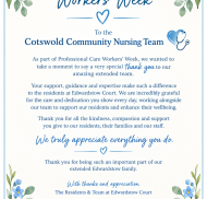 Thank you message for Professional Care Workers Week