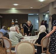 The Mayor of Melksham sharing stories with Brookside residents