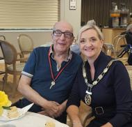 The Mayor of Melksham enjoyed afternoon tea with Brookside residents