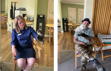 The Lakes Care Centre were delighted to welcome Walk with Hawks for a very special visit