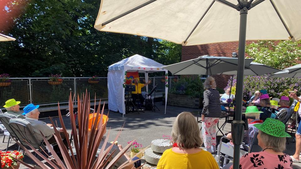 Brian Slade performs for Avonbourne residents