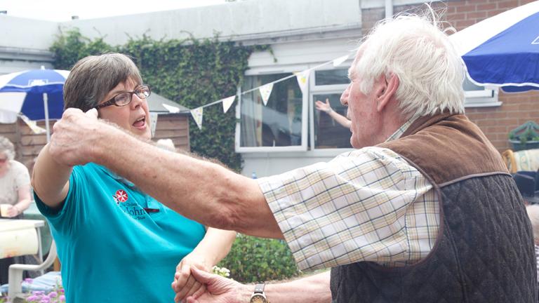 Dancing in the garden at The Poplars