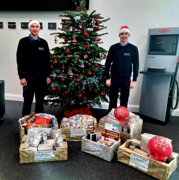 Kind donation by MTC apprentices to Stirlings, Wantage