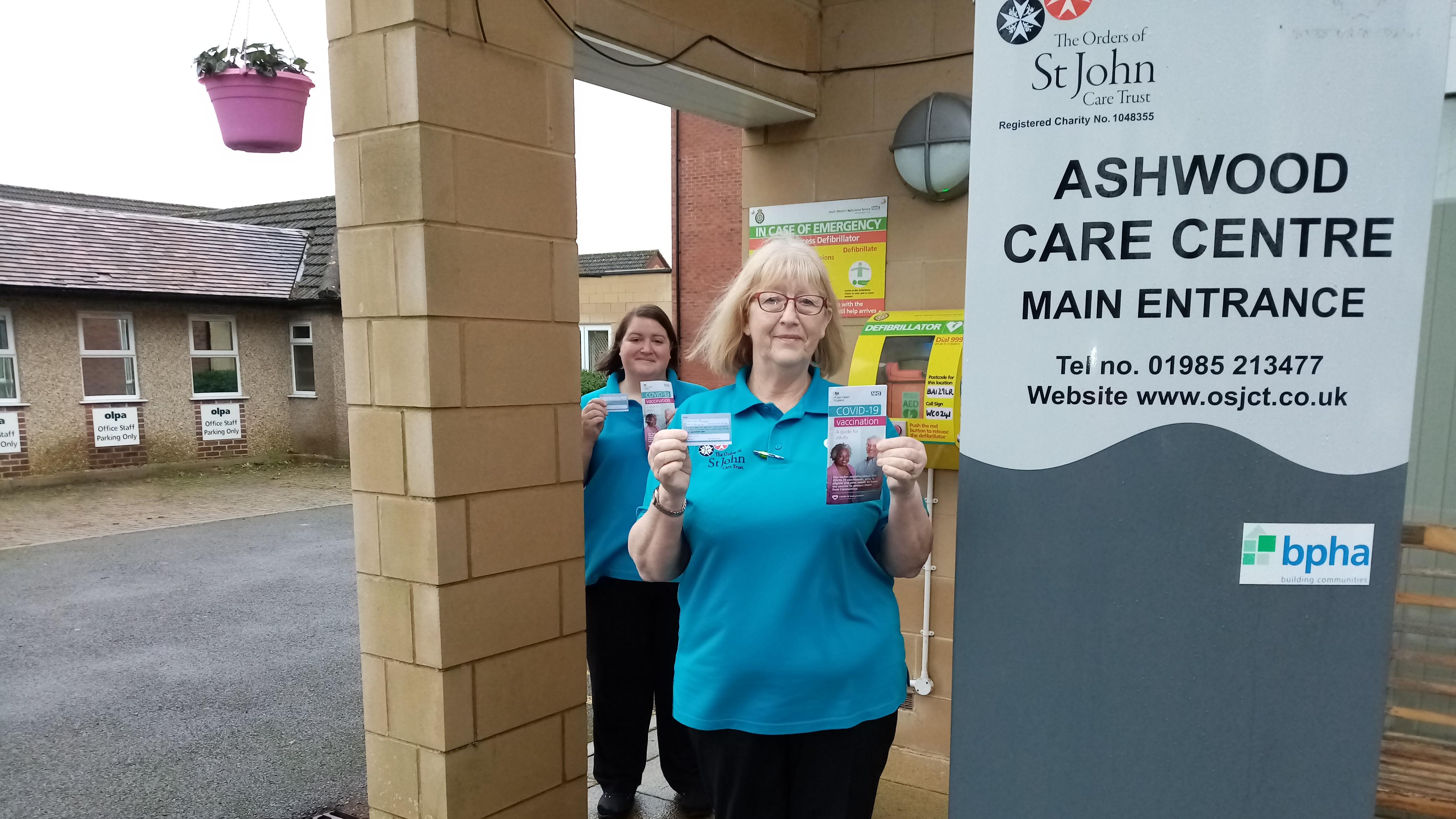 Natalie and Natasha after their COVID-19 vaccinations