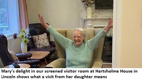 Mary welcomes her daughter to Hartsholme in Lincolnshire