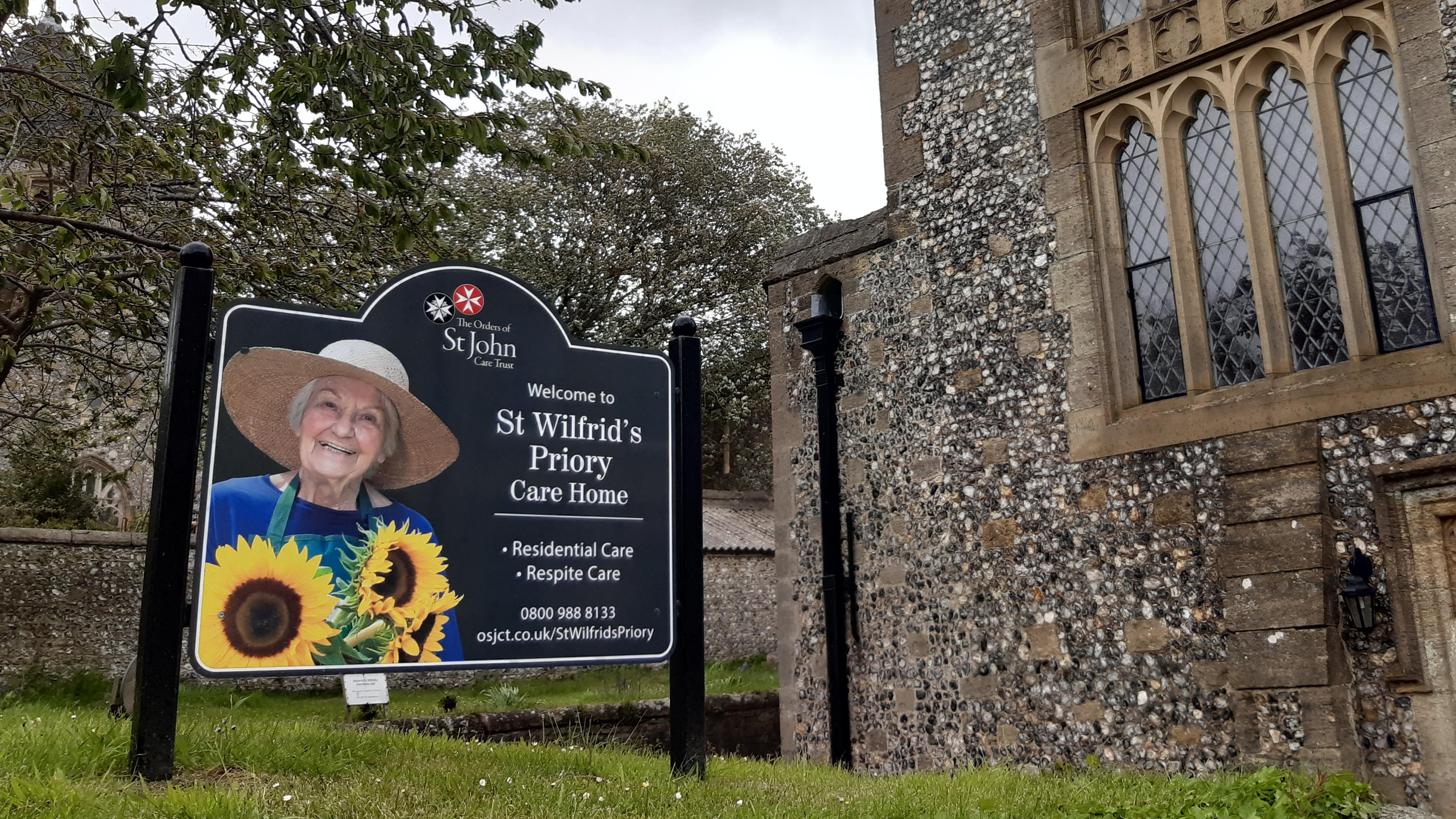 St Wilfrid's Priory main entrance and signage
