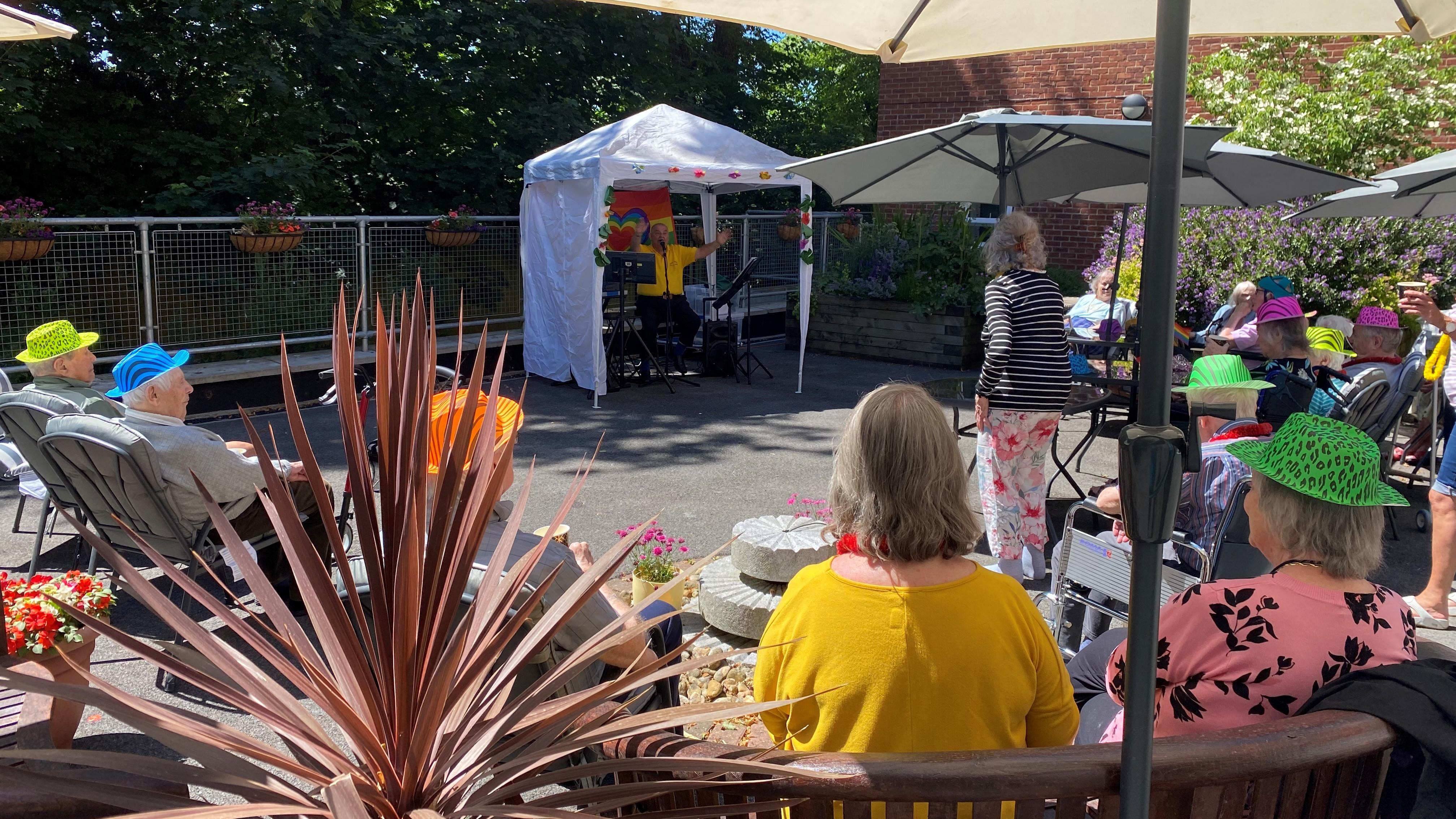 Brian Slade performs for Avonbourne residents