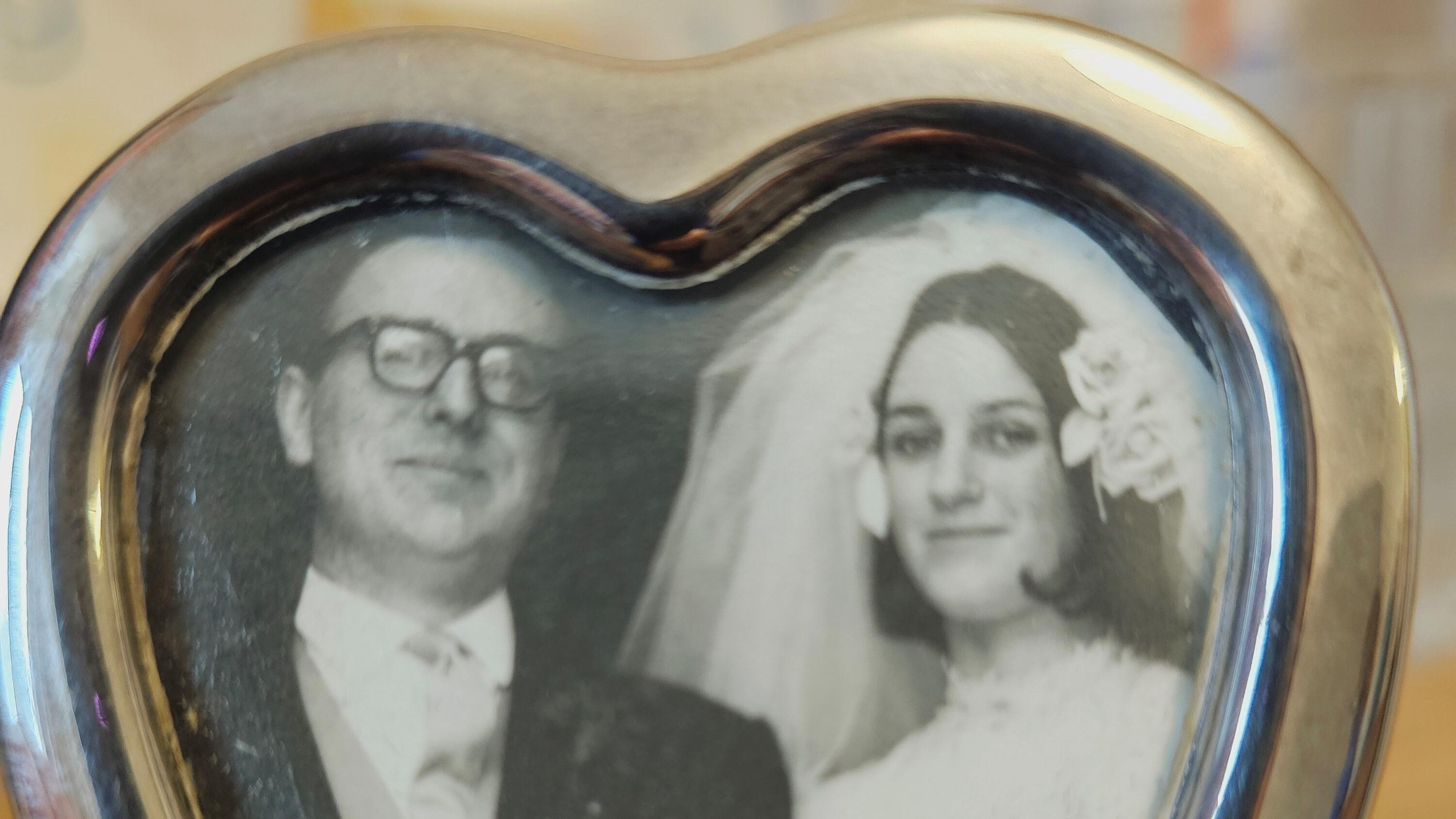 Suzy and Bruce on their wedding day 55 years ago