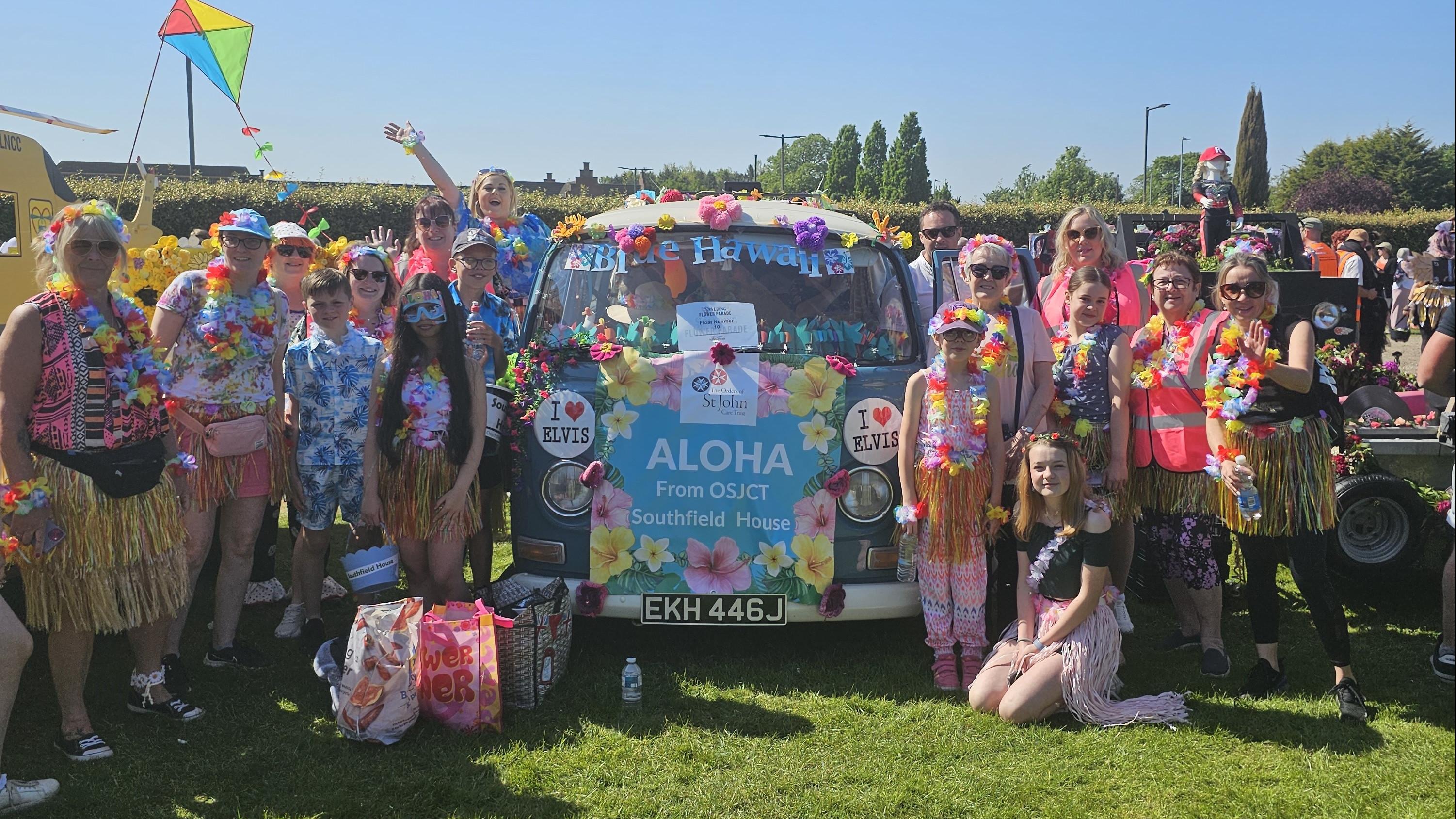Southfield House's float in the Spalding Flower Parade