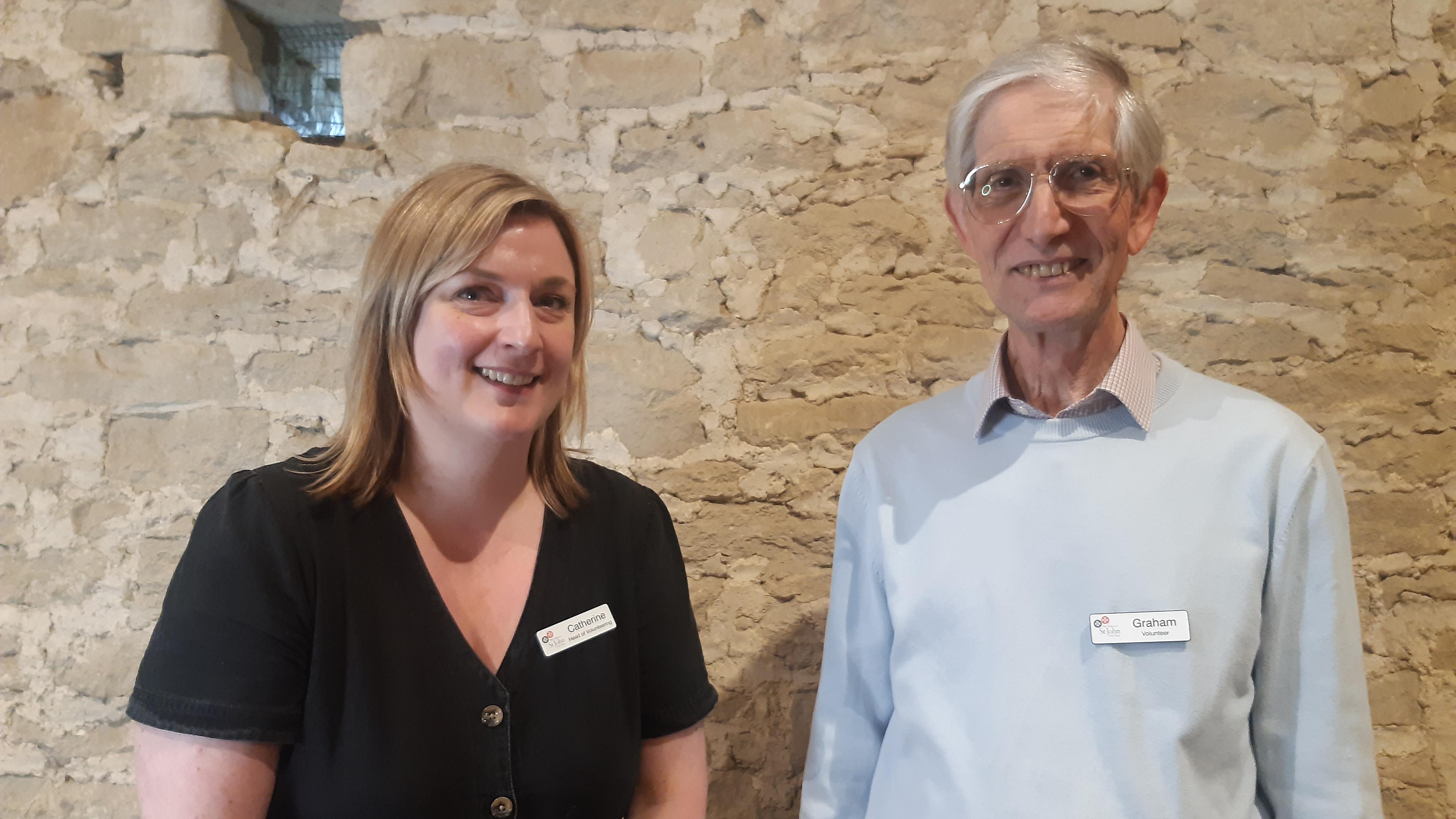 Head of Volunteering Catherine and volunteer Graham