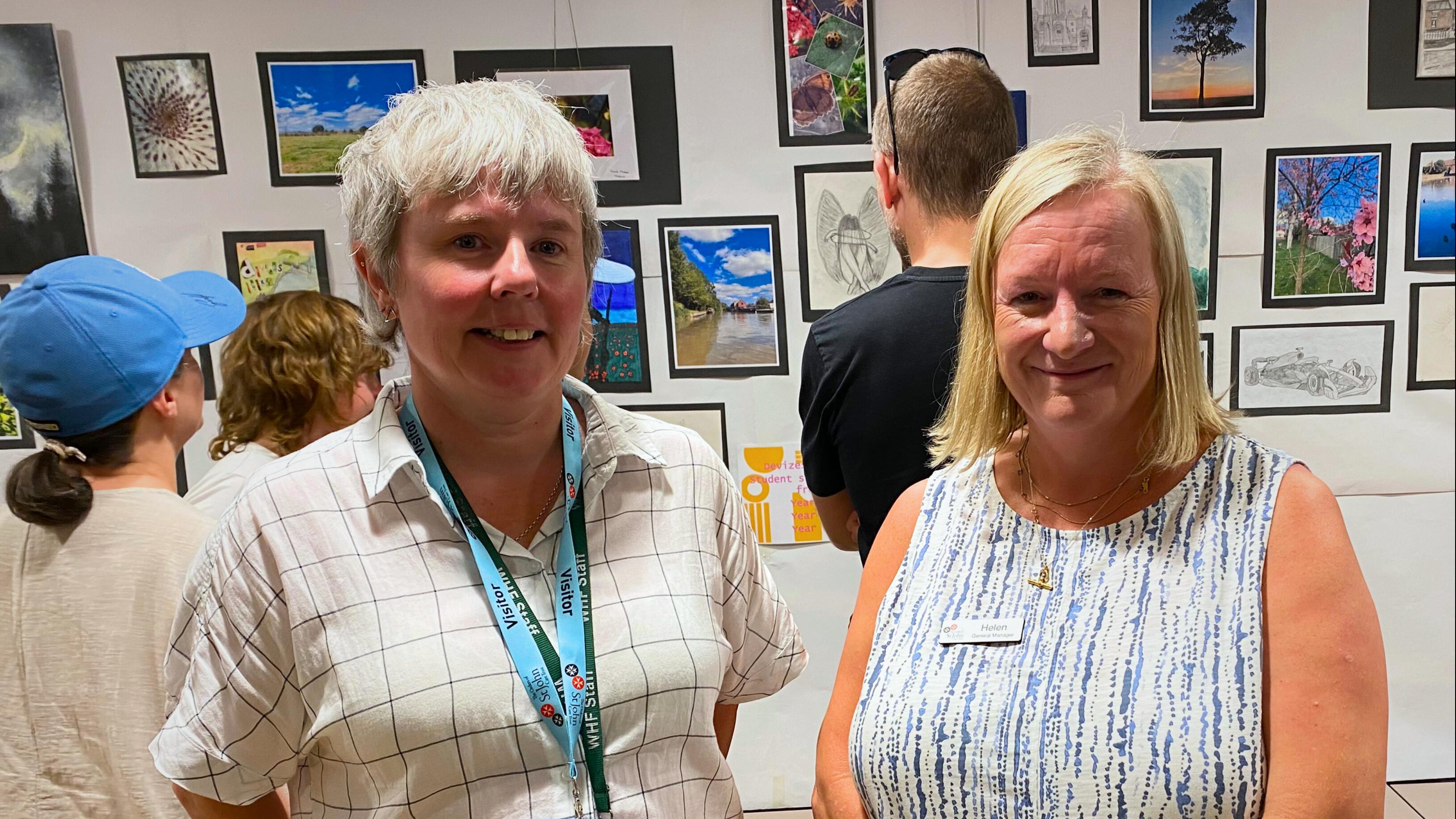 Paula Williams and Helen Shepherd at the exhibition
