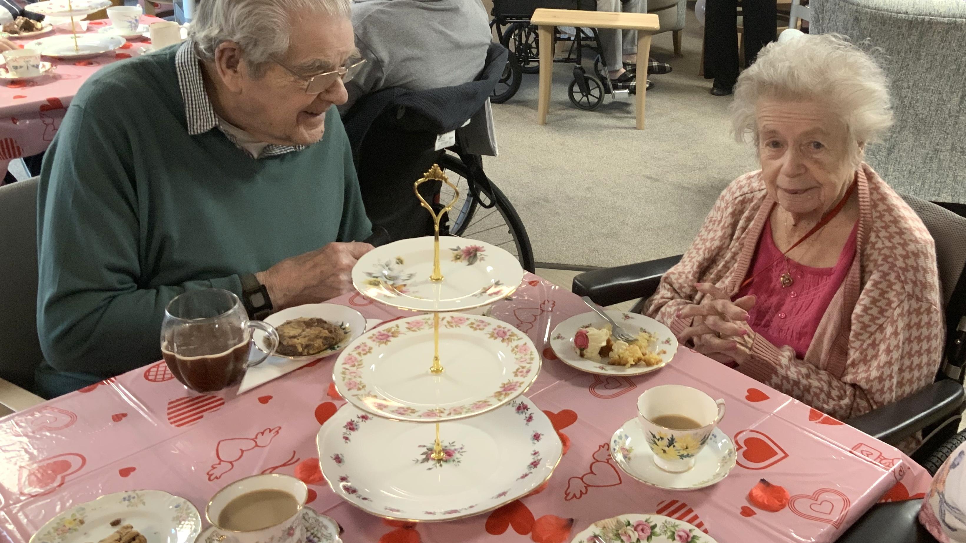 Residents and their loved ones at The Meadows marked Valentine’s Day with a special requested High Tea