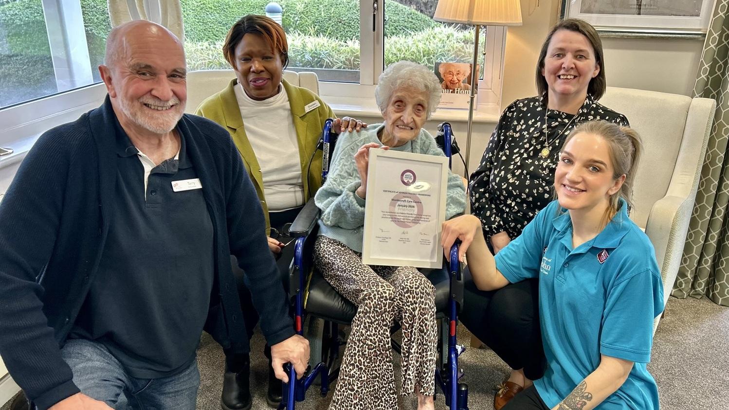 Monkscroft Care Centre is proud to have been officially recognised with the Veteran Friendly Framework (VFF) accreditation