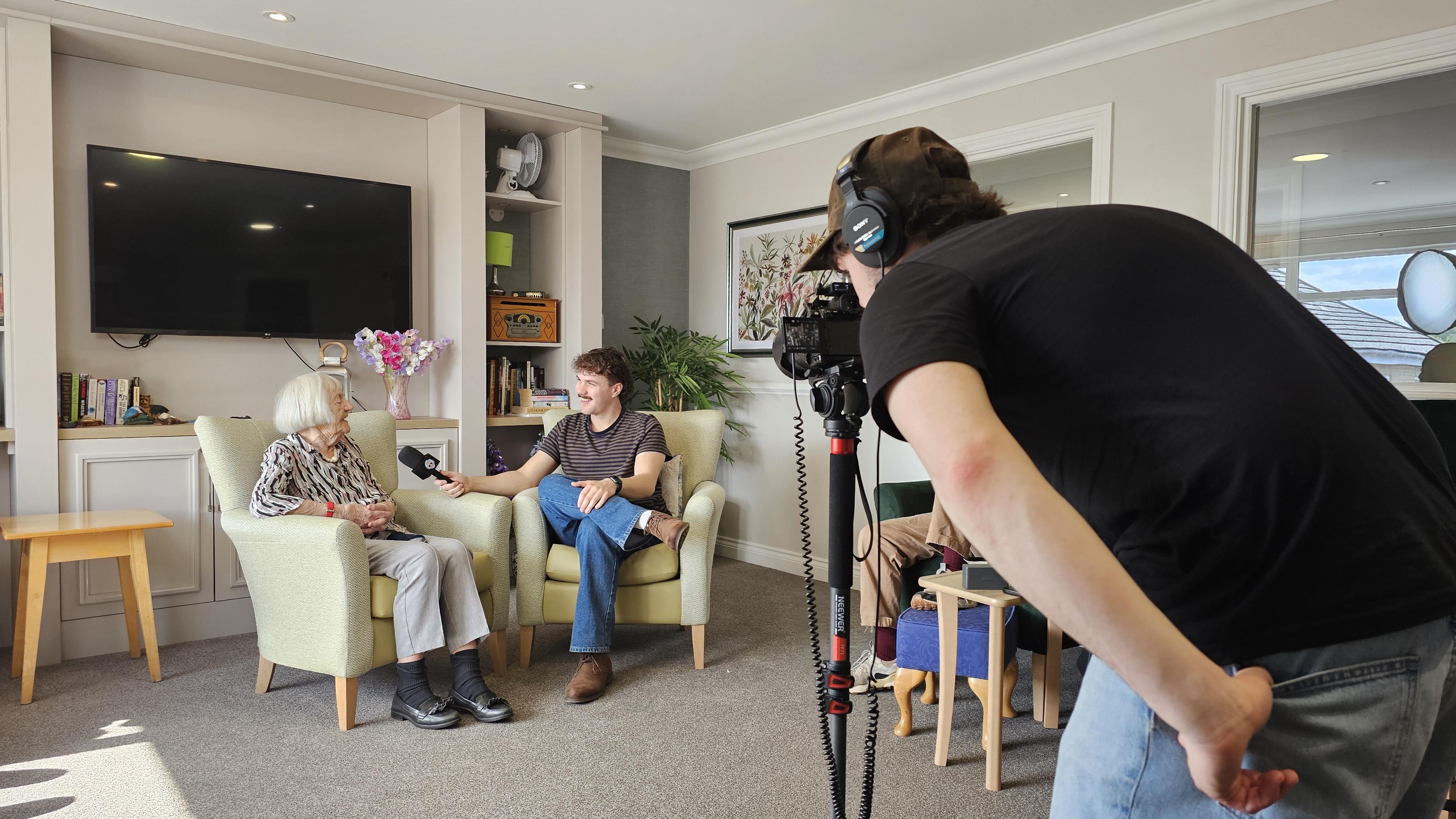 Old Friend Club film at an OSJCT care home