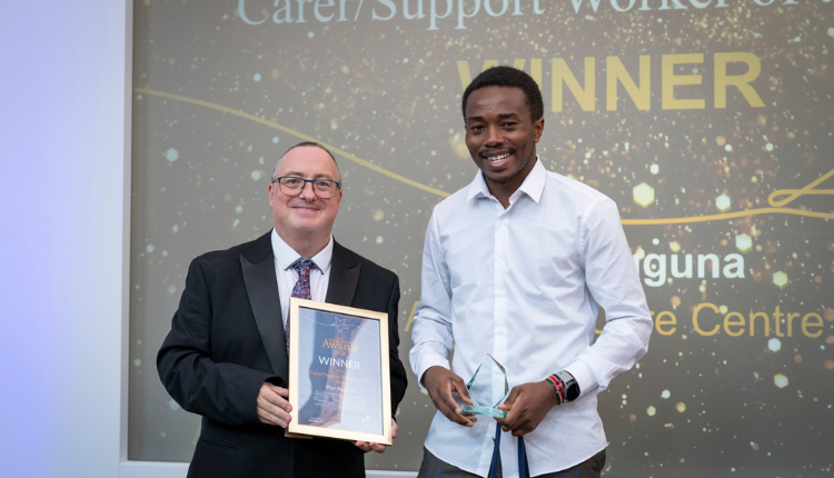 Celebrating Excellence as Paul Njuguna is named Carer/Support Worker of the Year at the Trust Recognition Awards