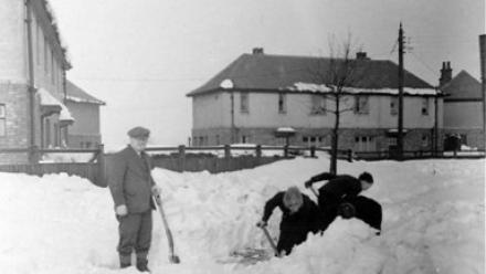 Big freeze snow scene