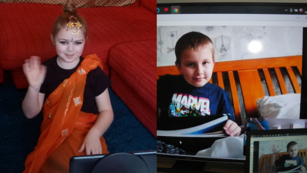 Laila-Mai and Charlie talks on dance and dinosaurs