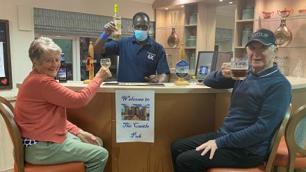 Residents at the launch of the Castle pub