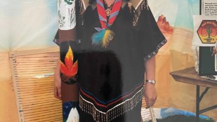 Jacqui Randall dressed as a native american