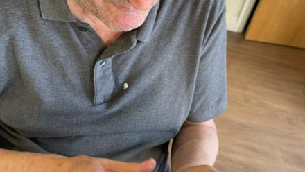 a resident opens a pack of jelly drops