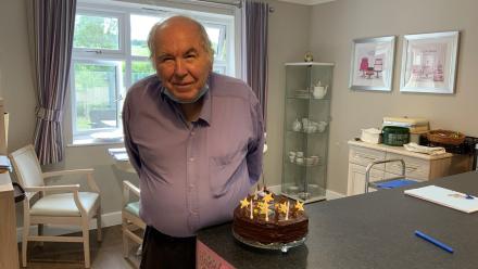 Tony with one of his many birthday cake creations
