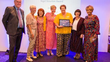 Photo: Boultham Park House team, winner of the Nigel Stourton Award, with Caroline Dunagan