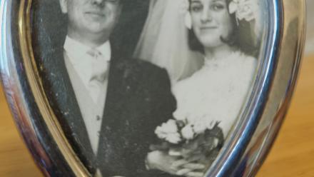 Suzy and Bruce on their wedding day 55 years ago
