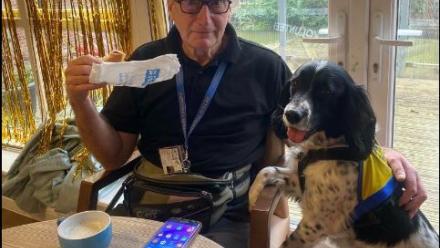 Volunteer Bob and his dog Moss