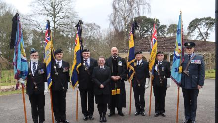Celebrant Andy Hansen with representatives of the armed forces