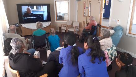 The movie premiere at Monkscroft Care Centre