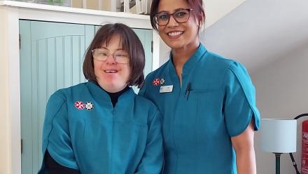 Volunteer Gemma with work buddy Jaz