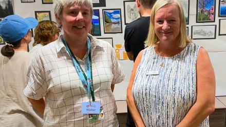 Paula Williams and Helen Shepherd at the exhibition