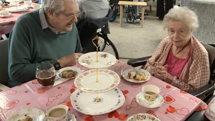 Residents and their loved ones at The Meadows marked Valentine’s Day with a special requested High Tea