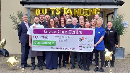The team celebrating CQC Outstanding