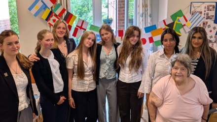 OSJCT Ashwood Care Centre welcomes Warminster school for a World Cup-themed intergenerational afternoon