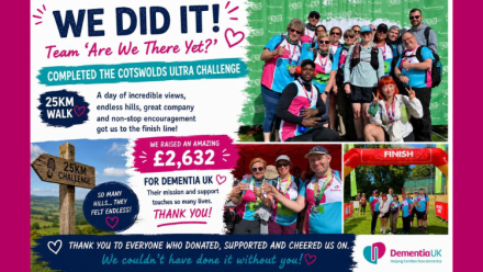 OSJCT Athelstan House team takes on Cotswolds ultra challenge for Dementia UK