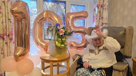 Double celebration at Watersmead as resident Gwen marks her 105th Birthday!