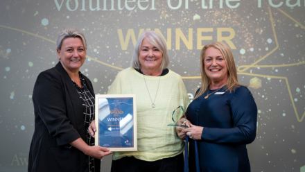 St Wilfrid’s Priory celebrates Volunteer of the Year Gloria Sennitt at Trust Recognition Wards
